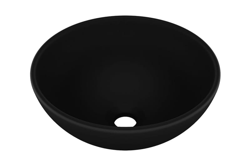 Lyxigt runt handfat matt svart 32,5x14 cm keramik