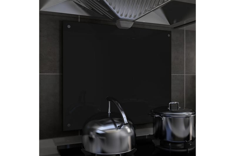Stänkskydd svart 70x60 cm härdat glas - Svart - Hus & renovering - Kök & bad - Kök & tvättstuga - Bänkskiva & köksbänk