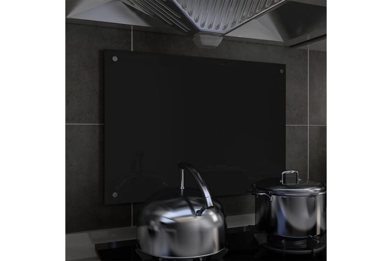 Stänkskydd svart 70x50 cm härdat glas - Svart - Hus & renovering - Kök & bad - Kök & tvättstuga - Köksinredning - Stänkskydd kök