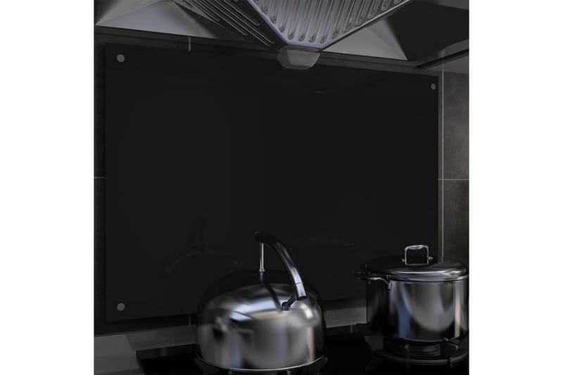 Stänkskydd svart 90x60 cm härdat glas - Svart - Hus & renovering - Kök & bad - Kök & tvättstuga - Köksinredning - Stänkskydd kök