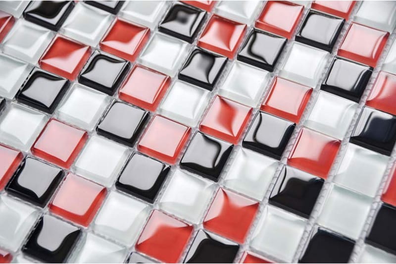 Kristallmosaik Red Checkers 30X30 - Hus & renovering - Kök & bad - Kakel & klinker - Mosaik