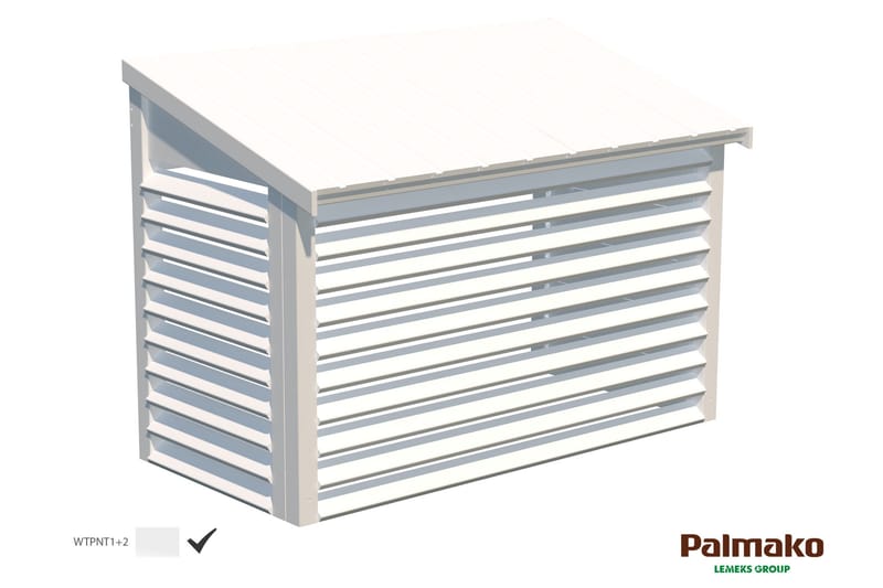 Värmepumpsskydd Edwin (heat pump cover) vitmålad vit - Palmako - Hus & renovering - Klimatkontroll - Uppvärmning - Värmepumpar - Värmepumpsskydd