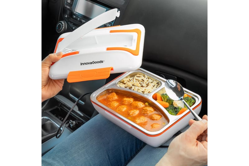 Gadget Travel Lunchlåda Elektrisk till Bil Orange/Vit - InnovaGoods - Hushåll - Matlagning & Bakning - Köksredskap & kökstillbehör - Flaskor & burkar