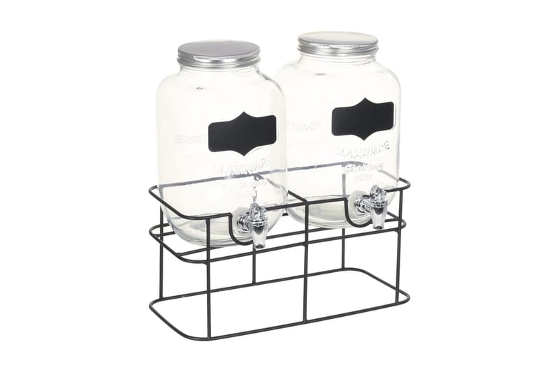 Glasbehållare 2 st med stativ 2 x 4 L - Transparent - Hushåll - Matlagning & Bakning - Köksredskap & kökstillbehör - Övriga köksredskap