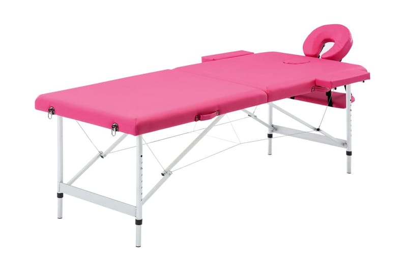 Hopfällbar massagebänk 2 sektioner aluminium rosa - Rosa - Hushåll - Personvård & hälsa - Massage & välbefinnande - Massagebord