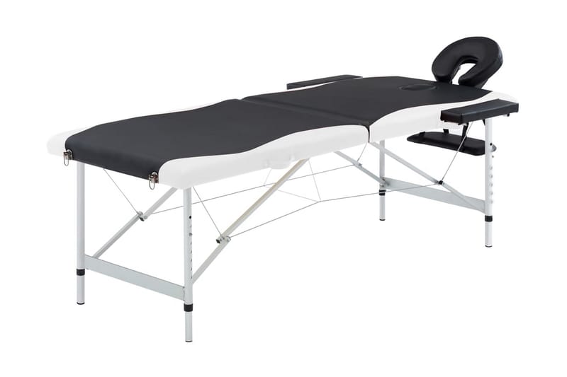 Hopfällbar massagebänk 2 sektioner aluminium svart och vit - Svart - Hushåll - Personvård & hälsa - Massage & välbefinnande - Massagebord