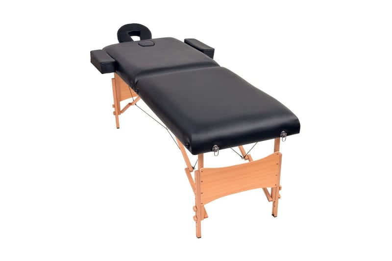 Hopfällbar massagebänk 2 sektioner och pall set 10 cm tjock - Svart - Hushåll - Personvård & hälsa - Massage & välbefinnande - Massagebord