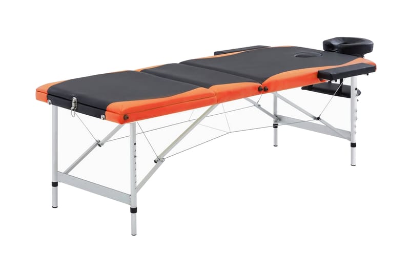 Hopfällbar massagebänk 3 sektioner aluminium och orange - Svart - Hushåll - Personvård & hälsa - Massage & välbefinnande - Massagebord