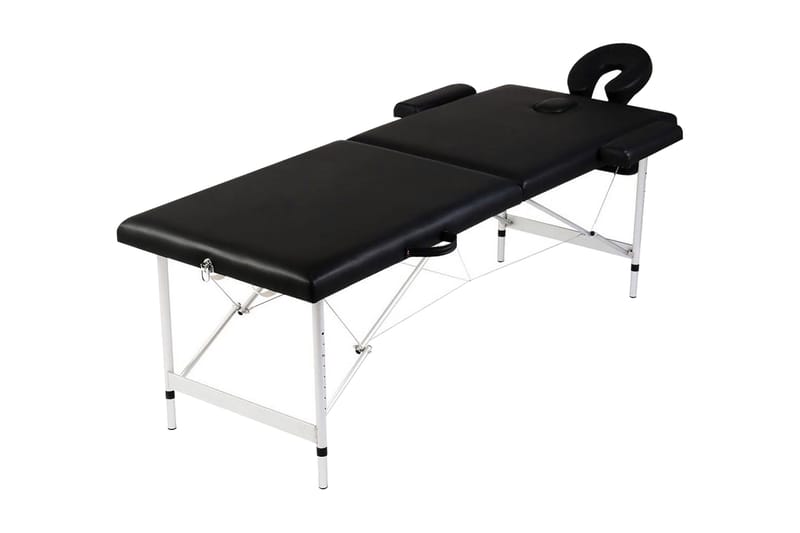 Hopfällbar massagebänk med 2 sektioner aluminium svart - Svart - Hushåll - Personvård & hälsa - Massage & välbefinnande - Massagebord