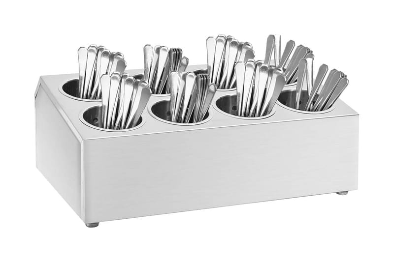 Bestickhållare 8 behållare rektangulär rostfritt stål - Silver - Hushåll - Servering & Dukning - Bestick - Bestickförvaring