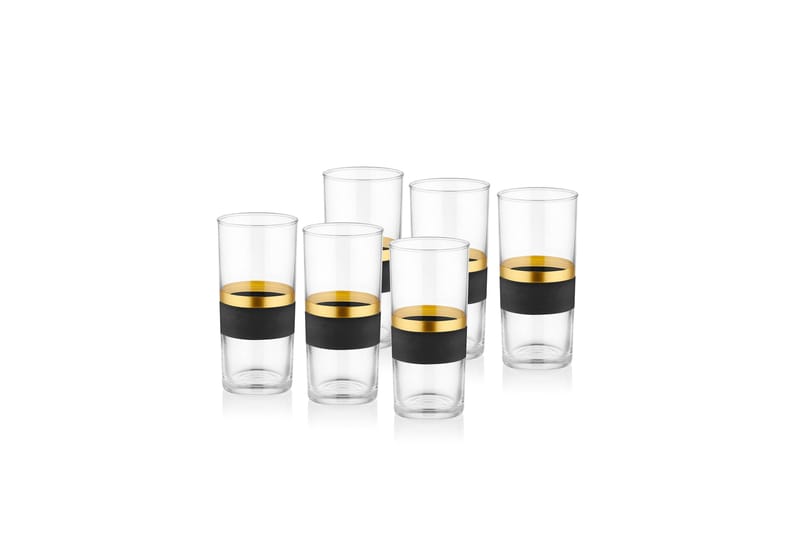 Vattenglas - Svart/Guld - Hushåll - Servering & Dukning - Dricksglas
