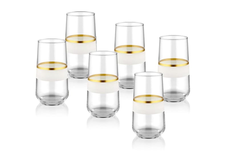 Vattenglas - Vit/Guld - Hushåll - Servering & Dukning - Dricksglas - Vattenglas