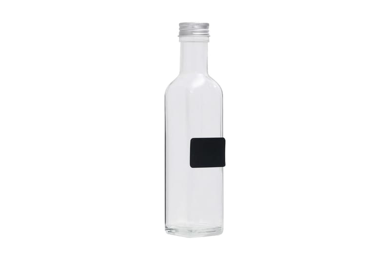 Glasflaskor 250 ml med skruvkork fyrkantiga 12 st - Transparent - Hushåll - Servering & Dukning - Karaff & tillbringare - Vattenkaraff