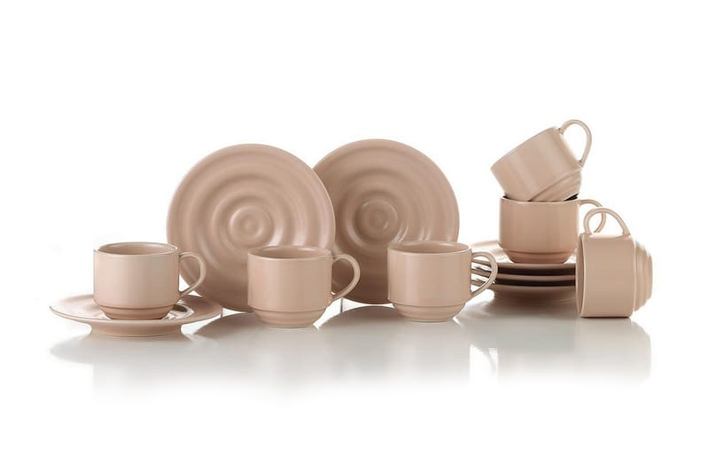 Kaffeservis 12-pack - Rosa - Hushåll - Servering & Dukning - Porslin