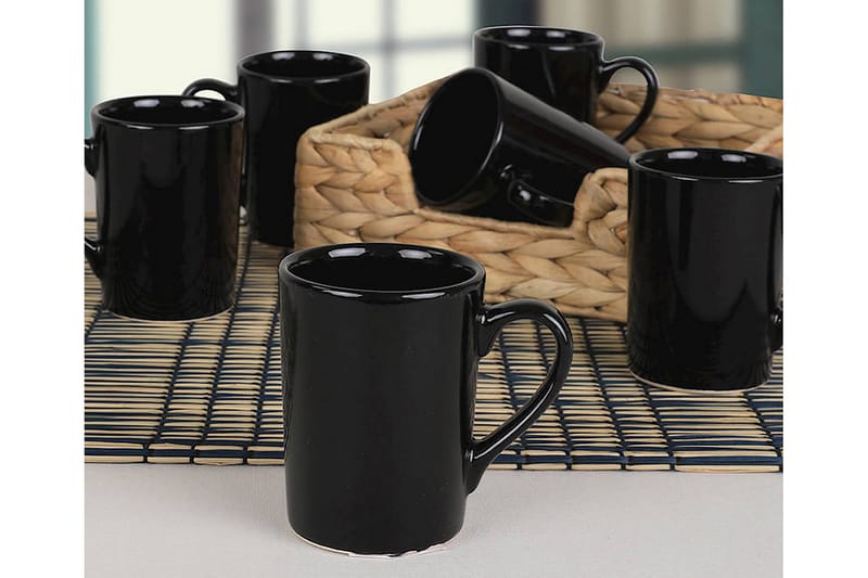 Kaffeservis 6-pack - Svart - Hushåll - Servering & Dukning - Muggar & koppar - Kaffekopp & kaffemugg