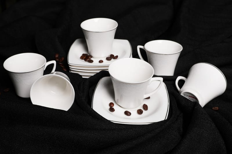Masamori Kaffekopp 12-delar - Vit/Silver - Hushåll - Servering & Dukning - Porslin