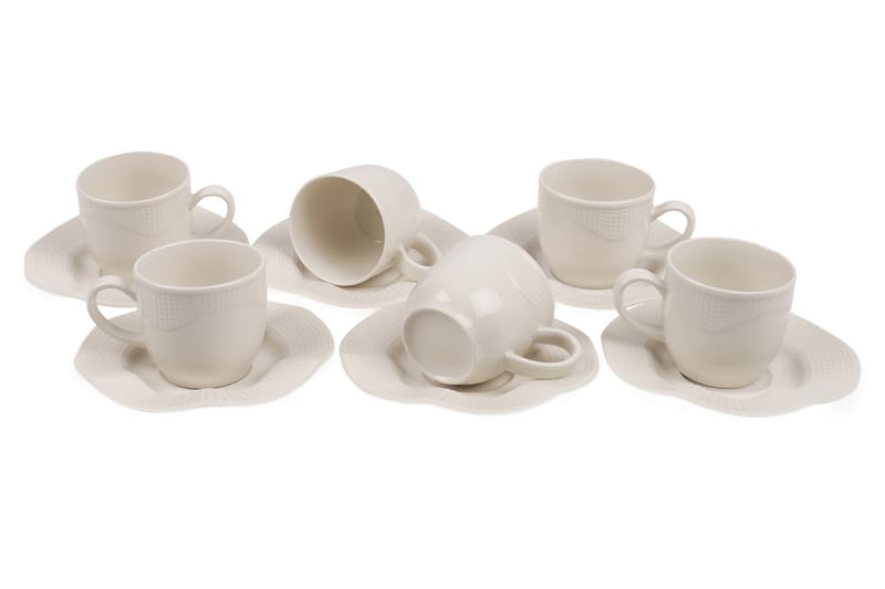 Kütahya Kaffeservis 12 Delar Porslin - Creme - Hushåll - Servering & Dukning - Porslin