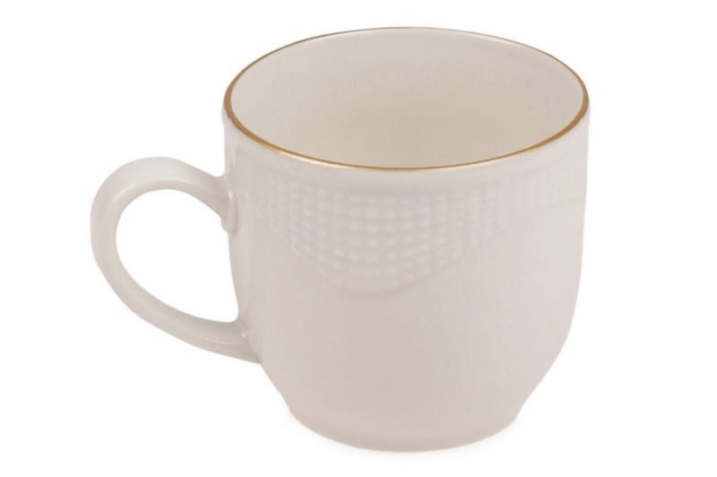 Kütahya Kaffeservis 12 Delar Porslin - Creme/Guld - Hushåll - Servering & Dukning - Porslin