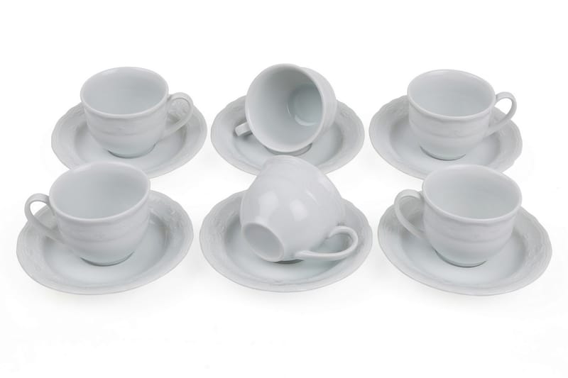 Kütahya Kaffeservis 12 Delar Porslin - Vit - Hushåll - Servering & Dukning - Tallrikar & skålar