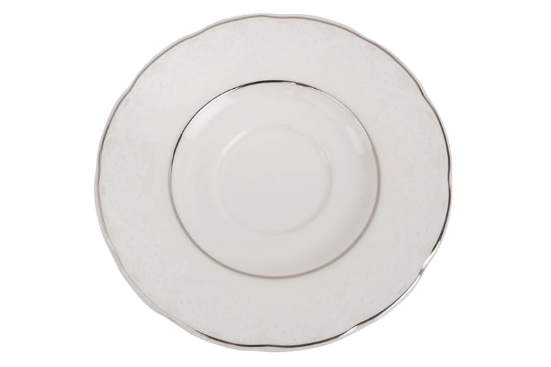 Kütahya Teservis 12 Delar Porslin - Vit/Silver - Hushåll - Servering & Dukning - Tallrikar & skålar