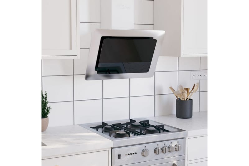 Köksfläkt 60 cm rostfritt stål och härdat glas silver - Silver - Hushåll - Vitvaror - Köksfläkt & spisfläkt - Vägghängd köksfläkt