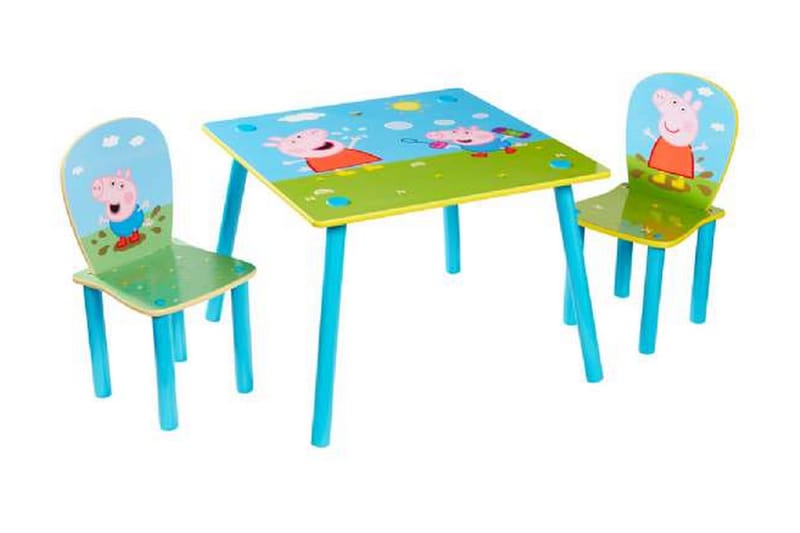 Gurli hylla med bord och stolar - Blå/Grå - Möbler - Barnmöbler - Barnbord - Barnbord och stolar