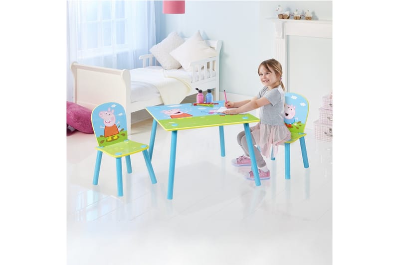 Peppa Pig Barnbord + 2stol - Möbler - Barnmöbler - Barnbord - Barnbord och stolar