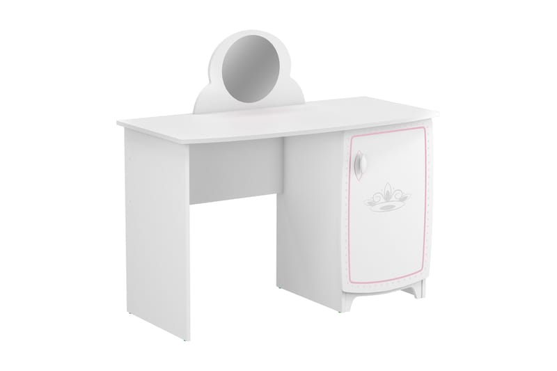 Music Barnskrivbord med Spegel 59 cm - Vit/Rosa - Möbler - Bord & matgrupper - Sminkbord & toalettbord