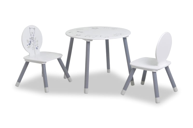 Masha Bord med 2 Stolar - Vit - Möbler - Barnmöbler - Barnbord - Barnbord och stolar