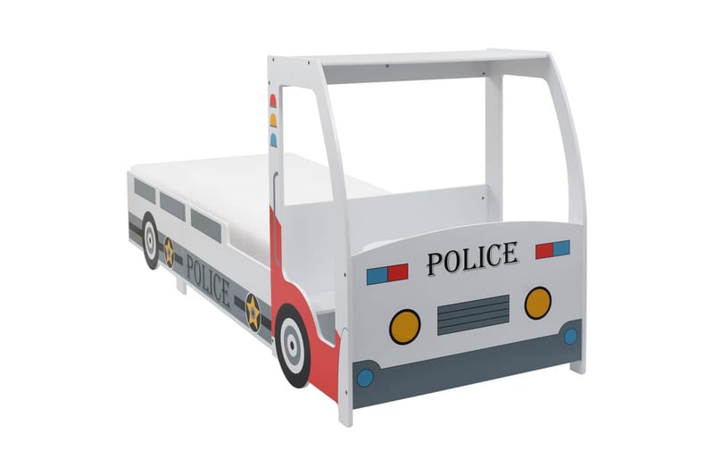 Barnsäng polisbil med madrass 90x200 cm 7 zoner H3 - Flerfärgad - Möbler - Barnmöbler - Barnsäng & juniorsäng