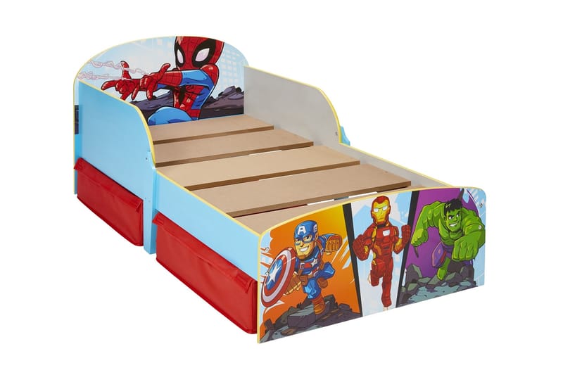 Marvel Superhjältar Barnsäng med Lådar - Möbler - Barnmöbler - Barnsäng & juniorsäng - Enkelsäng barn