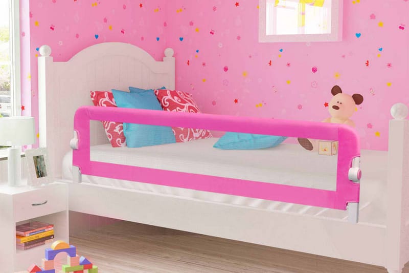 Sängskena för barn 2 st rosa 150x42 cm - Rosa - Möbler - Barnmöbler - Barnsäng & juniorsäng
