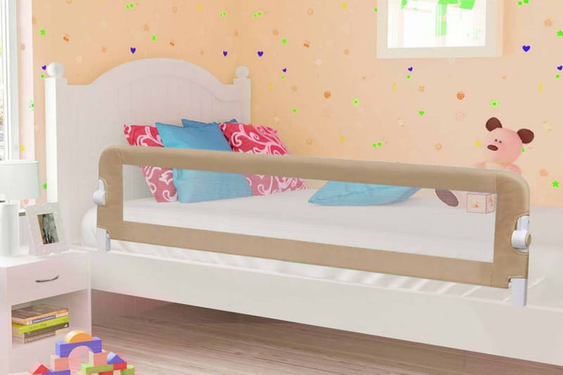 Sängskena för barn taupe 180x42 cm polyester - Brun - Möbler - Barnmöbler - Barnsäng & juniorsäng
