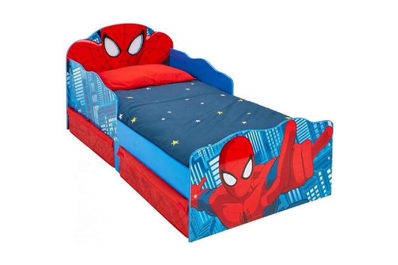 Spider-Man juniorsäng m. madrass - Blå|Röd - Möbler - Barnmöbler - Barnsäng & juniorsäng - Enkelsäng barn