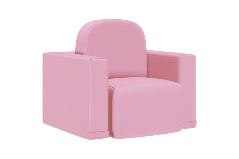 2-i-1 barnsoffa rosa konstläder - Rosa - Möbler - Barnmöbler - Barnstol - Barnfåtölj