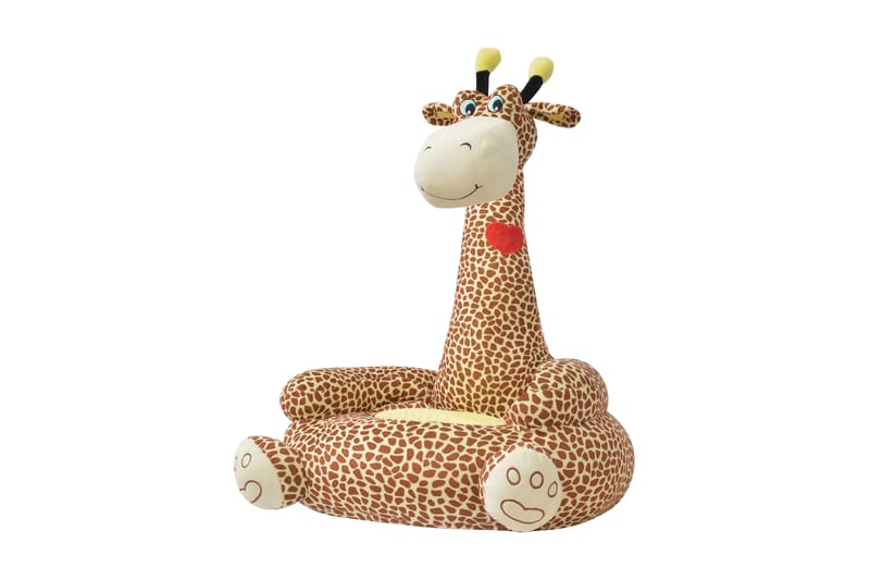 Barnstol i plysch giraff brun - Brun - Inredning - Inredning barnrum & leksaker - Leksaker