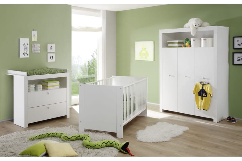 Garrity Möbelset för Barnrum - Vit - Möbler - Barnmöbler - Förvaring barnrum - Leksaksförvaring - Förvaringspåse barn