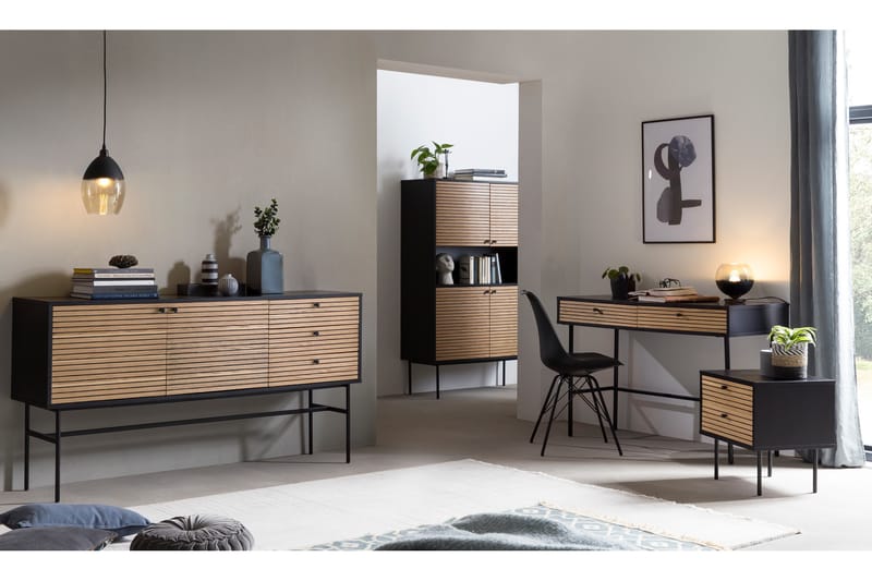 Birkbeck Sideboard 40x160 cm - Svart/Ekfaner - Möbler - Bord & matgrupper - Avlastningsbord - Brickbord & småbord