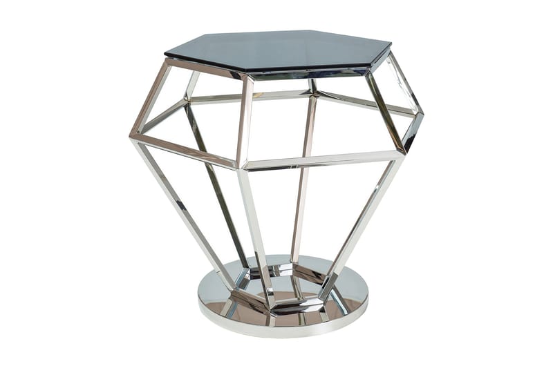 Crooble Sidobord 48 cm Hexagon - Glas/Silver - Möbler - Bord & matgrupper - Avlastningsbord - Lampbord
