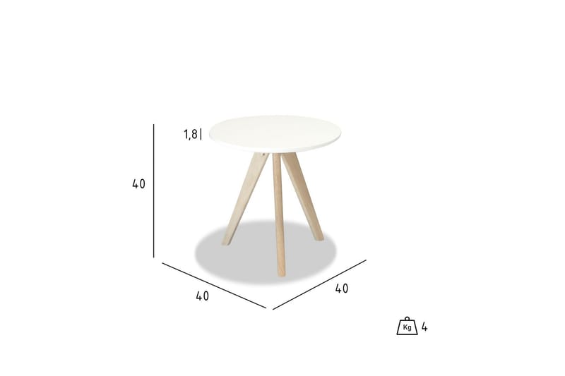 Life Sidobord 40 cm Runt - Vit - Möbler - Bord & matgrupper - Avlastningsbord - Brickbord & småbord
