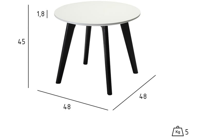 Life Sidobord 48 cm Runt - Vit - Möbler - Bord & matgrupper - Avlastningsbord - Brickbord & småbord