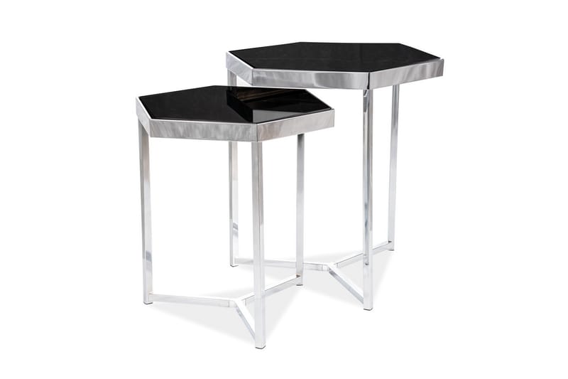 Milose Satsbord 48 cm Hexagon - Glas/Silver - Möbler - Bord & matgrupper - Avlastningsbord - Brickbord & småbord