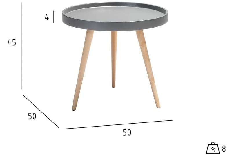 Opus Sidobord 50 cm Runt - Ljusgrå - Möbler - Bord & matgrupper - Avlastningsbord - Brickbord & småbord
