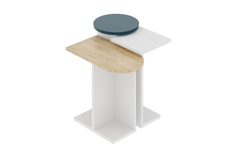 Sidobord 40 cm - Vit/Natur/Grön - Möbler - Bord & matgrupper - Avlastningsbord - Brickbord & småbord