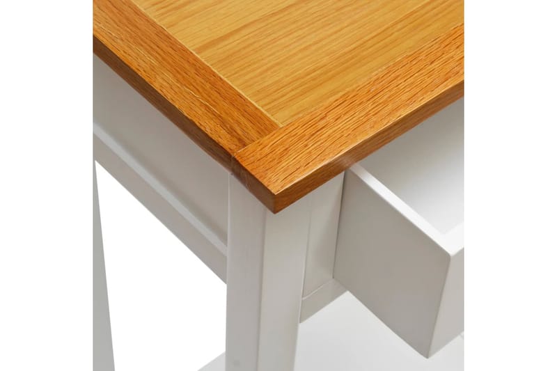 Sidobord 50x32x75 cm massiv ek - Vit - Möbler - Bord & matgrupper - Avlastningsbord - Brickbord & småbord
