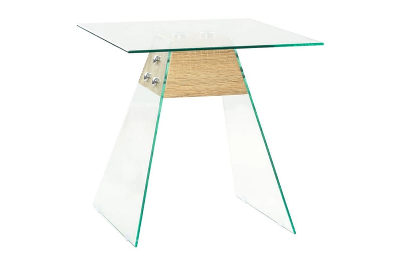 Sidobord MDF och glas 45x45x45 cm ekfärgat - Transparent - Möbler - Bord & matgrupper - Avlastningsbord - Brickbord & småbord