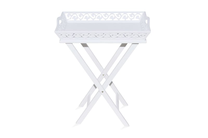 Sidobord med bricka vit - Vit - Möbler - Bord & matgrupper - Avlastningsbord - Lampbord