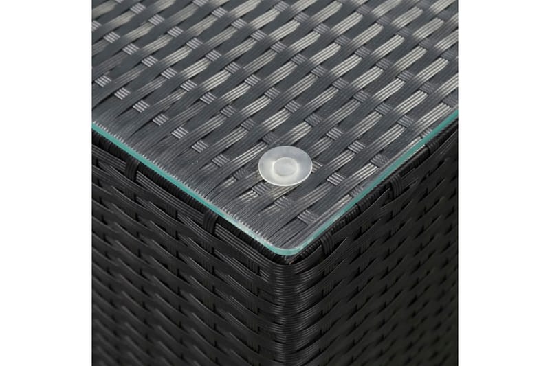 Sidobord med glasskiva svart 35x35x52 cm konstrotting - Svart - Möbler - Bord & matgrupper - Avlastningsbord - Brickbord & småbord