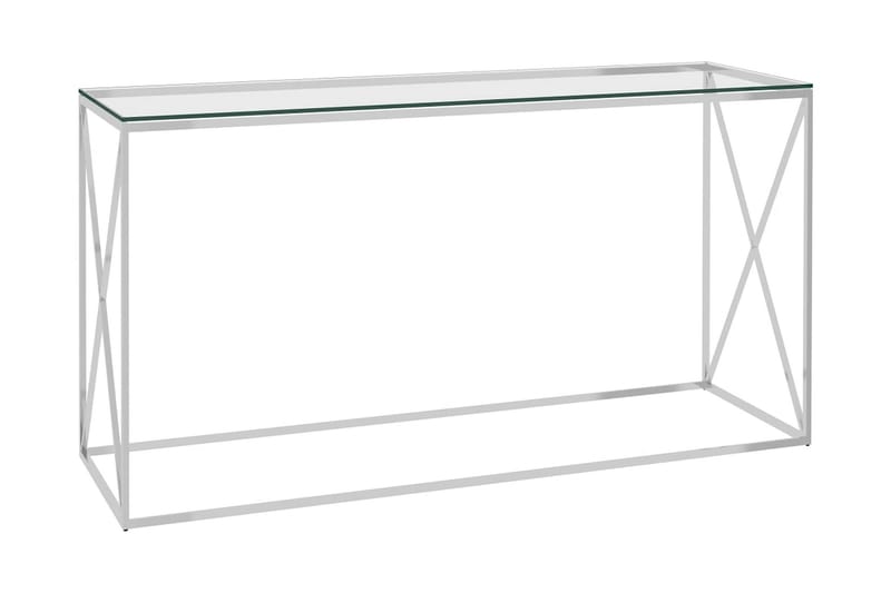 Sidobord silver 120x40x78 cm rostfritt stål och glas - Silver - Möbler - Bord & matgrupper - Avlastningsbord - Konsolbord & sidobord