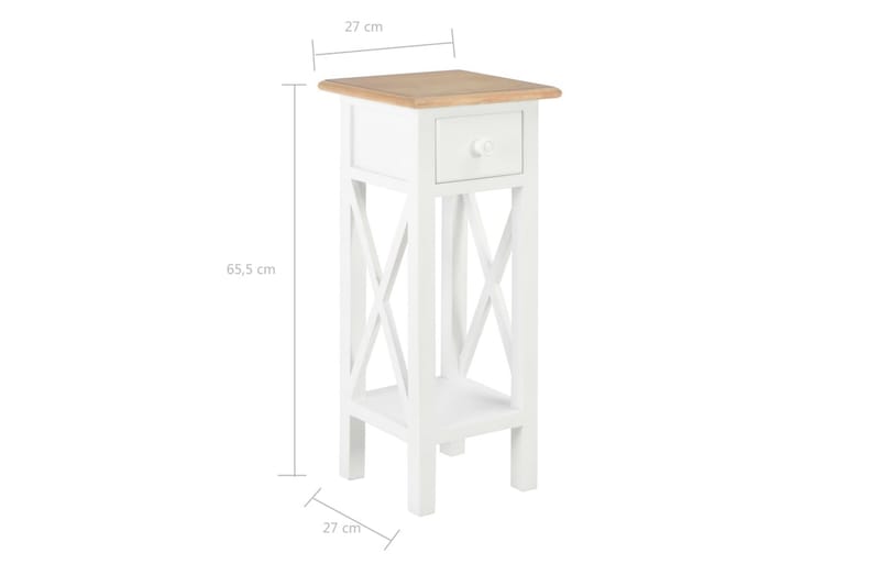 Sidobord vit 27x27x65,5 cm trä - Vit - Möbler - Bord & matgrupper - Avlastningsbord - Brickbord & småbord